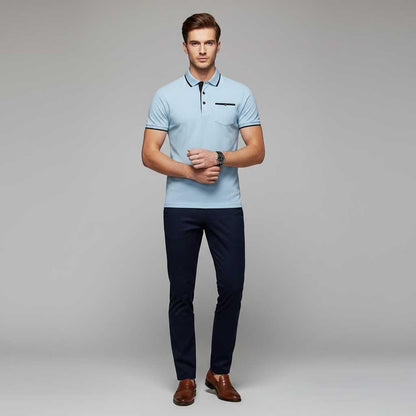 Elegant Long Sleeve Polo | Men's Polo Shirt Casual Wear