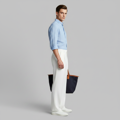 Men's Straight Fit Pleated Trousers | Formal Pants
