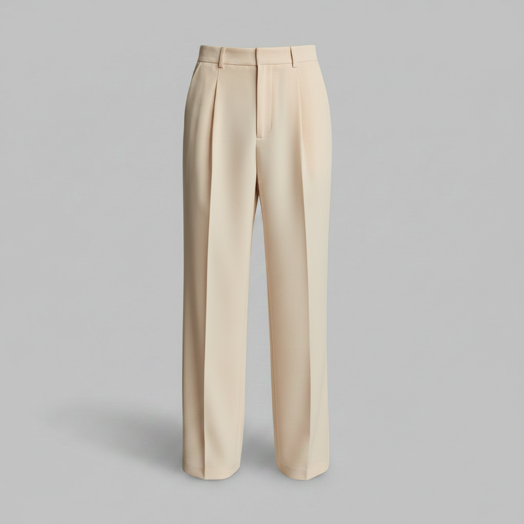 Men's Straight Fit Pleated Trousers | Formal Pants