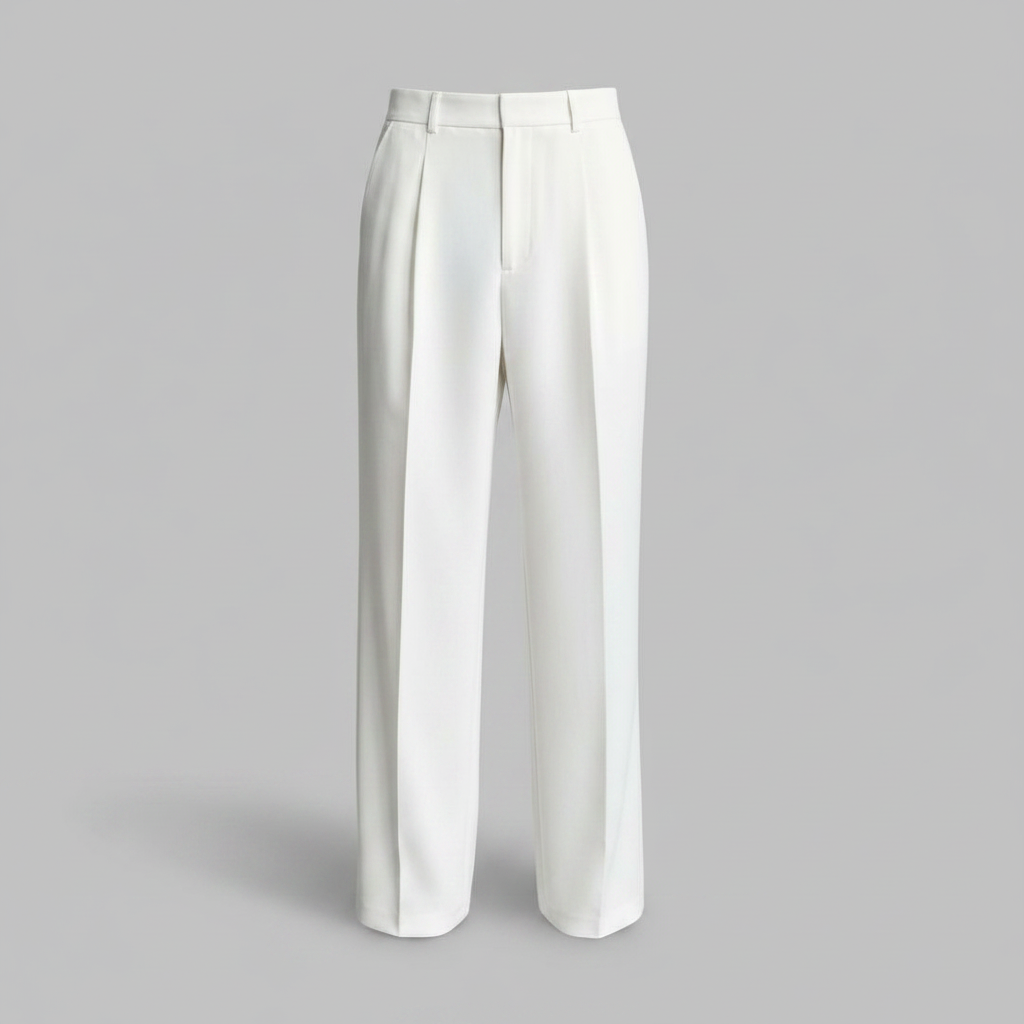 Men's Straight Fit Pleated Trousers | Formal Pants