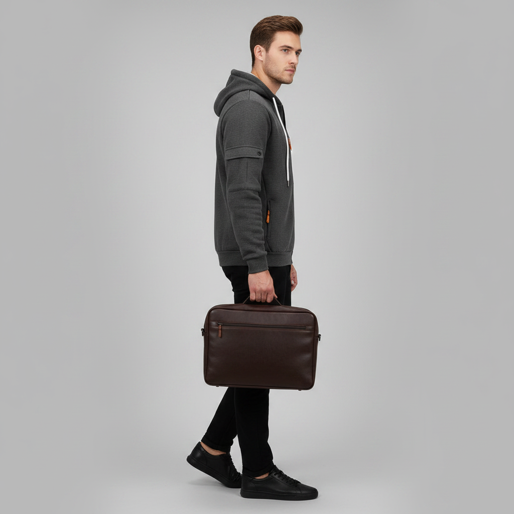 Men's Utility Hoodie | Zip-Up Sweatshirt with Drawstring Hood