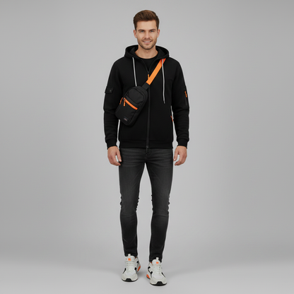 Men's Utility Hoodie | Zip-Up Sweatshirt with Drawstring Hood
