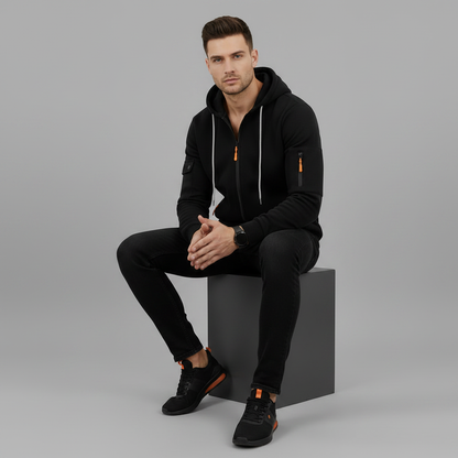 Men's Utility Hoodie | Zip-Up Sweatshirt with Drawstring Hood