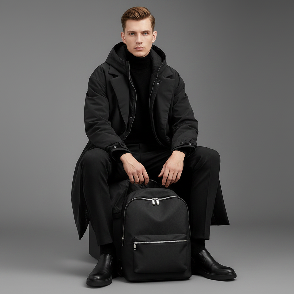 Men's Waterproof Puffer Trench Coat with Hood | Outerwear
