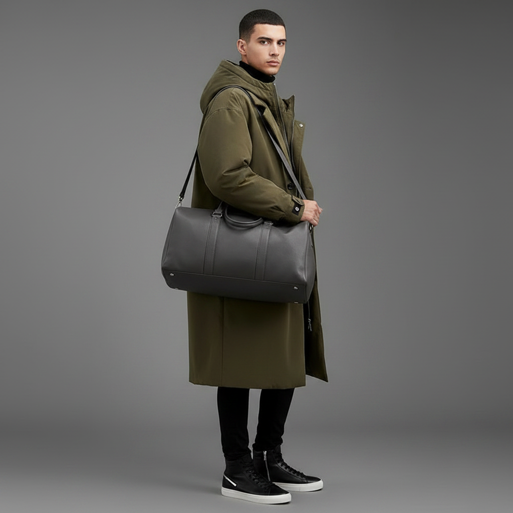 Men's Waterproof Puffer Trench Coat with Hood | Outerwear